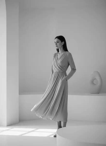 Roni's Clothings spring campaign — fluid draping in minimal interiors