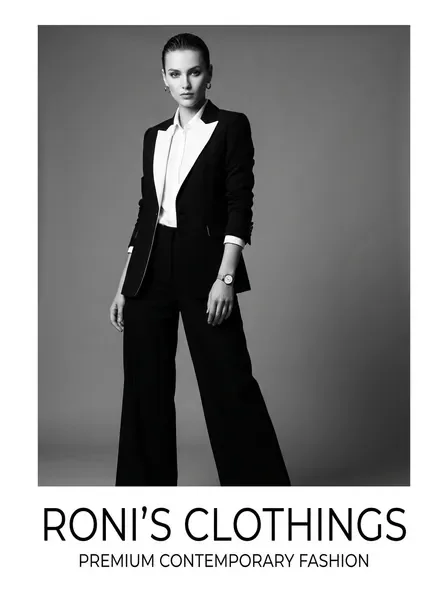 Monochrome tailoring editorial — Roni's Clothings